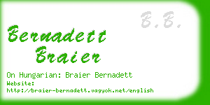 bernadett braier business card